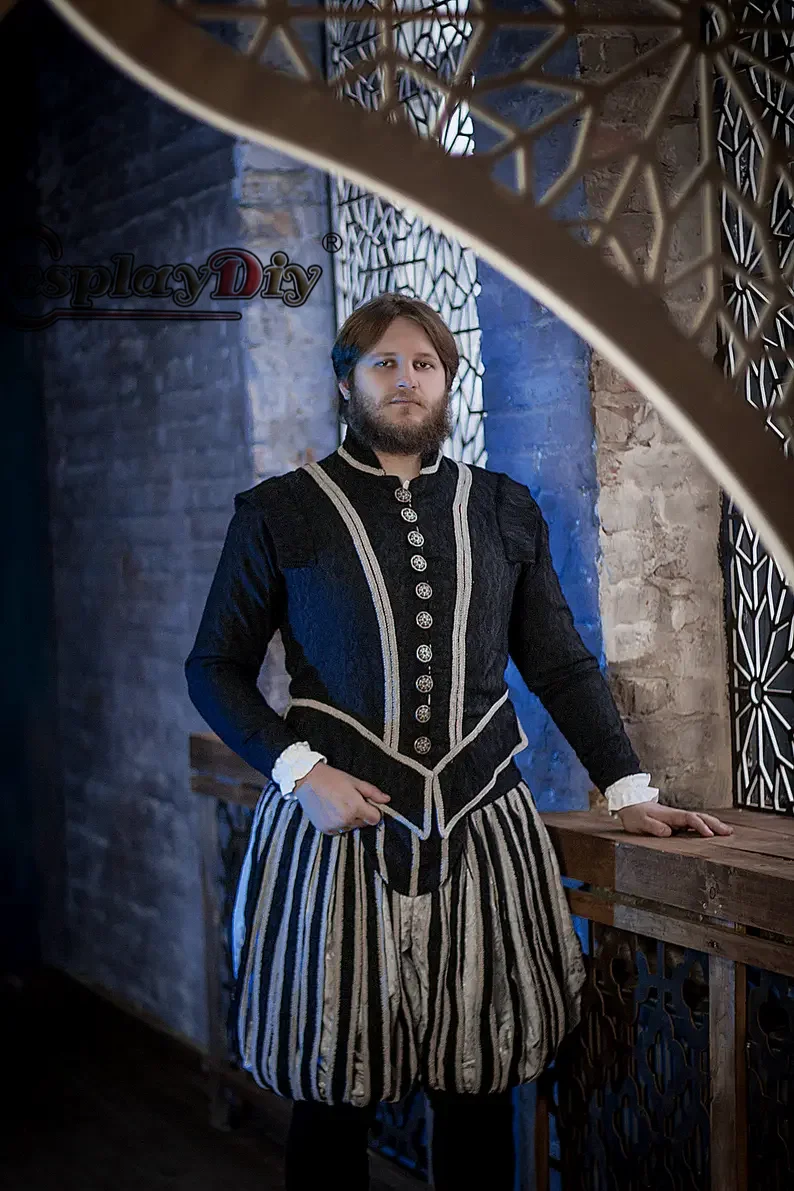 

Cosplaydiy мужской костюм тудора эпохи Возрождения Темный король Фэнтези Костюм вампира Фэнтези исторические свадебные наряды яркий Мужской наряд
