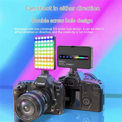 Цифровая зеркальная фотокамера RGB с полноцветной подсветкой, портативный мини-светодиодный светильник для селфи и прямых трансляций на смартфон