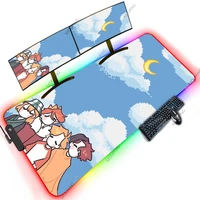 art illustration led rgb mouse pad personalized girl aesthetic gaming laptop mats 1200x500 ultra large carpet for gamer computer
