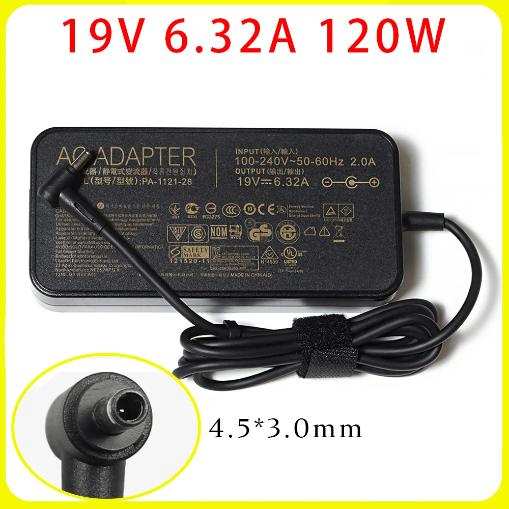 

Genuine 19V 6.32A 120W AC Adapter For Laptop Charger ASUS ROG G501JW UX501J G501VW UX501J R501JW PU500CA PA-1121-28