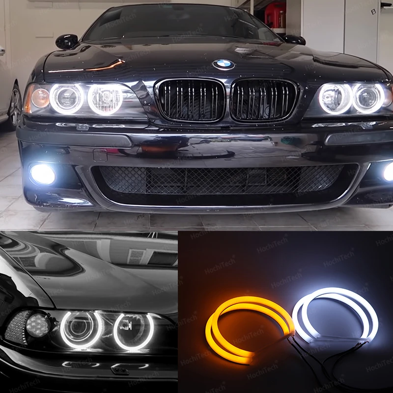 

Для BMW 5 Series E39 525i 528i 530i 540i белый желтый двойной и белый цвет из хлопка стандартное кольцо DRL светильник Тель поворота