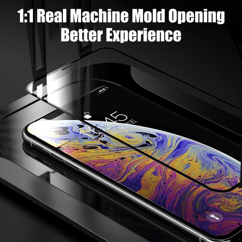 4 шт. закаленное стекло с полным покрытием для iPhone 11 12 13 Pro Max Защита экрана Xs XR 6 7 8
