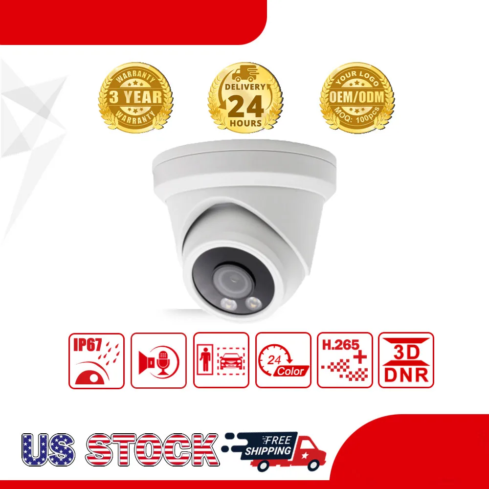 

Hikvision Compatible HD 6MP Security CCTV System P2P Surveillance IP Network POE Camera With Build In MIC Security