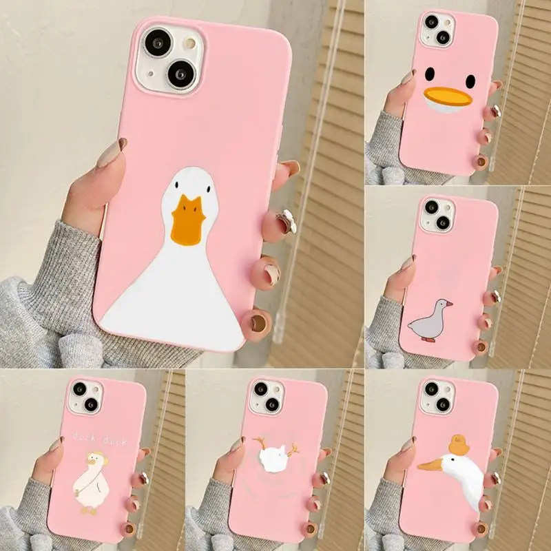 

Oil Painting Cartoon Duck Phone Case For Iphone 7 8 Plus X Xr Xs 11 12 13 Se2020 Mini Mobile Iphones 14 Pro Max Case
