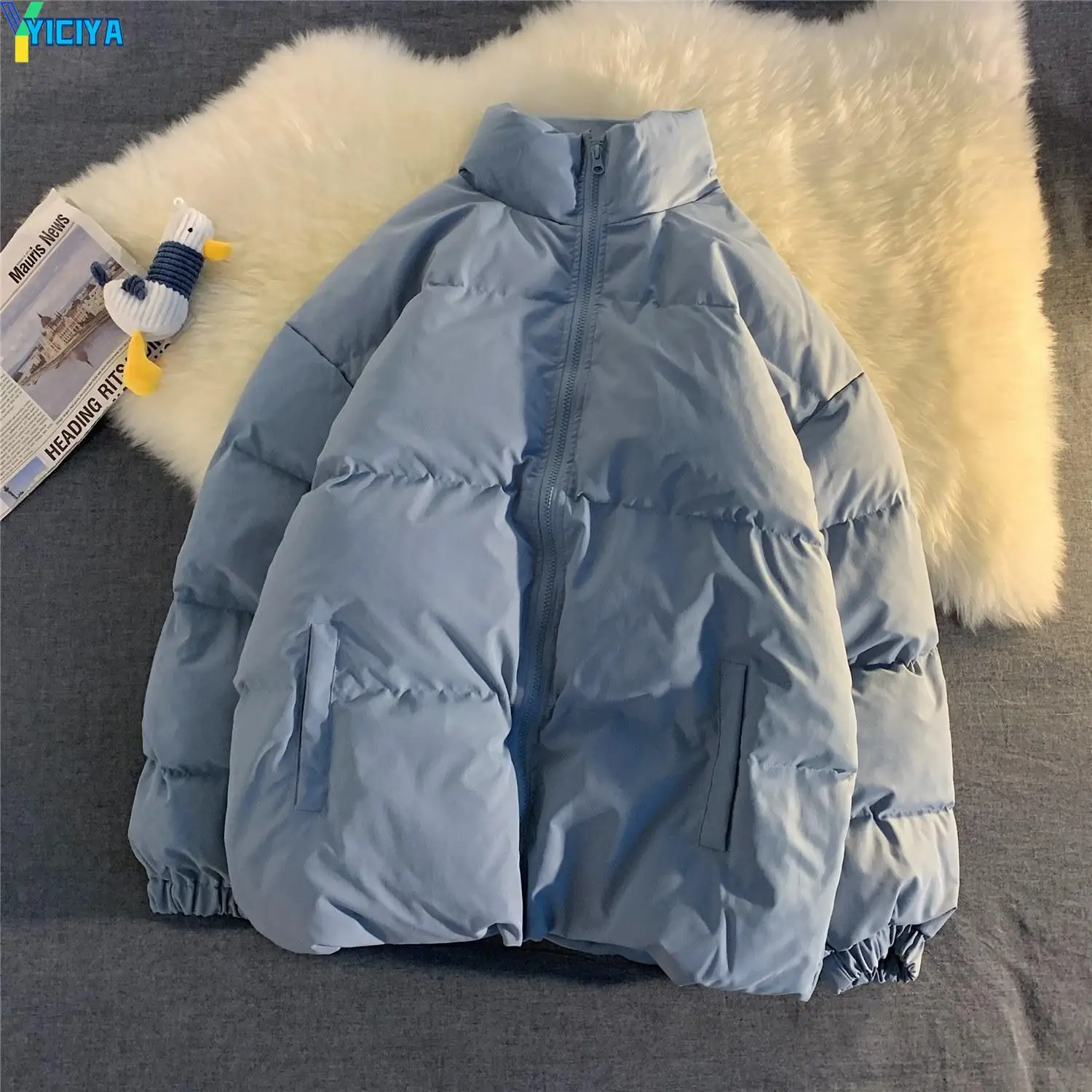 YICIYA Coats Woman And Men Winter 2023 Harajuku Jacket Mens Streetwear Hip Hop Parkas Solid Female Clothing Puffer Jackets Y2k