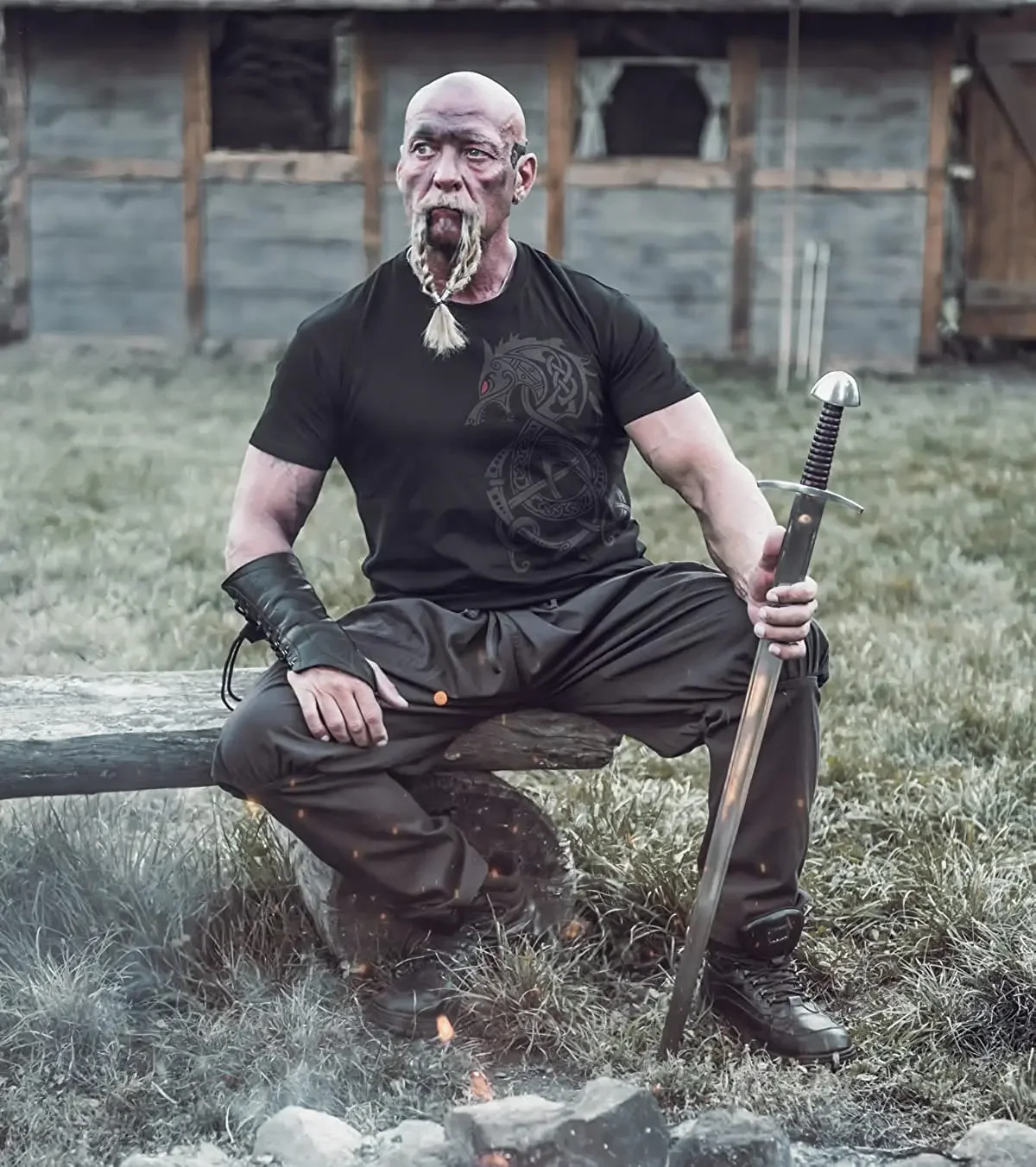 Фото Футболка Norse God Odin Fenrir Wolf Rune Nordic Warrior, 100% хлопок, с круглым вырезом и коротким рукавом, летняя повседневная мужская футболка, уличная одежда №2