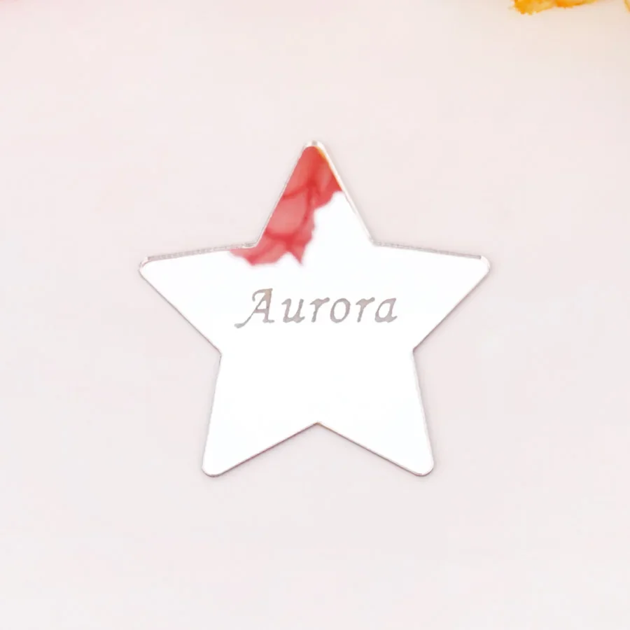 Персонализированное выгравированное имя и дата акриловое зеркальное маленькое