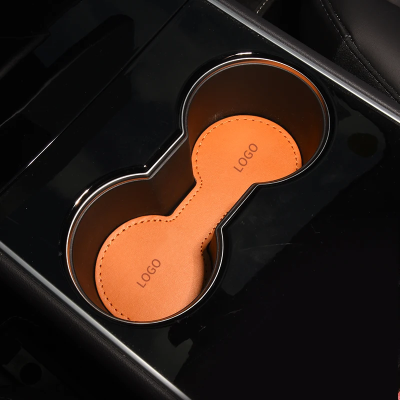 

Car Water Cup Glasses Drinks Mat Waterproof Easy to Wash Auto Interior Parts for Tesla Model S Interior Design of The Auto