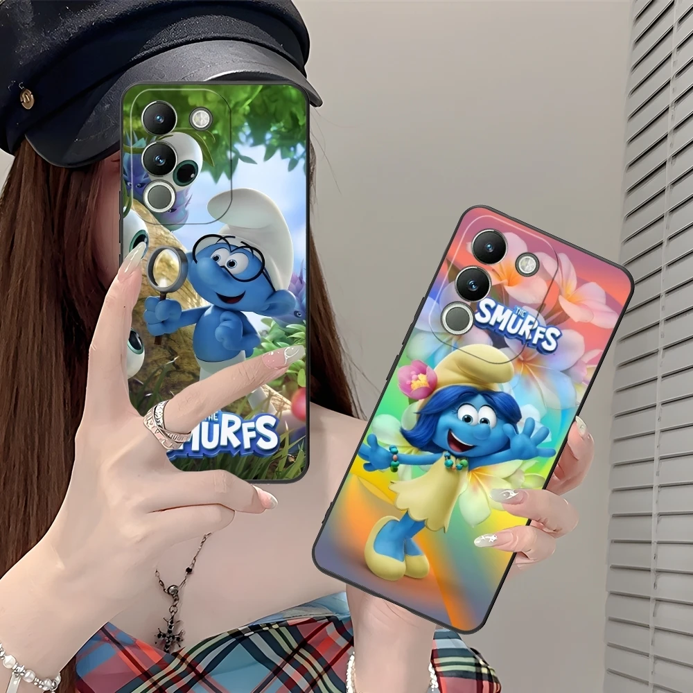 Smurfs Smurfette Smart Mobile Phone Case для VIVO Y95 Y93 Y31 Y20 V19 V17 V15 Pro X60 NEX Черный Мягкий чехол телефона