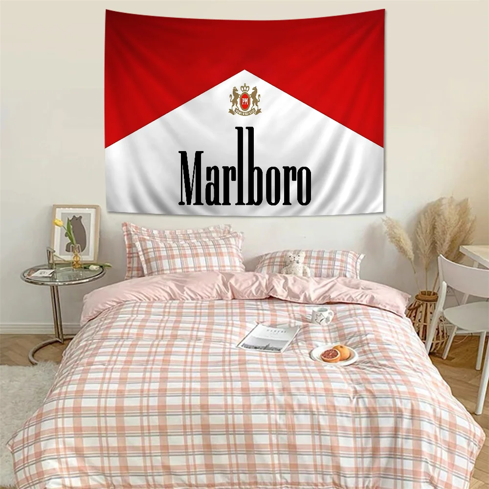 M-Marlboro LOGO Printed Large Wall Tapestry Indian Buddha Decoration Witchcraft Bohemian Hippie Decor Blanket