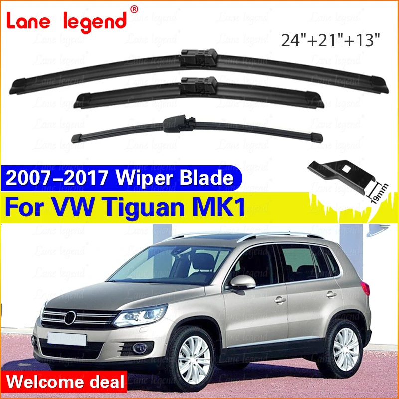 

3 шт. для VW Tiguan MK1 2007-2017 24 "+ 21" + 13 "передние и задние щетки стеклоочистителя лобовое стекло резак для окон аксессуары 2007 2008