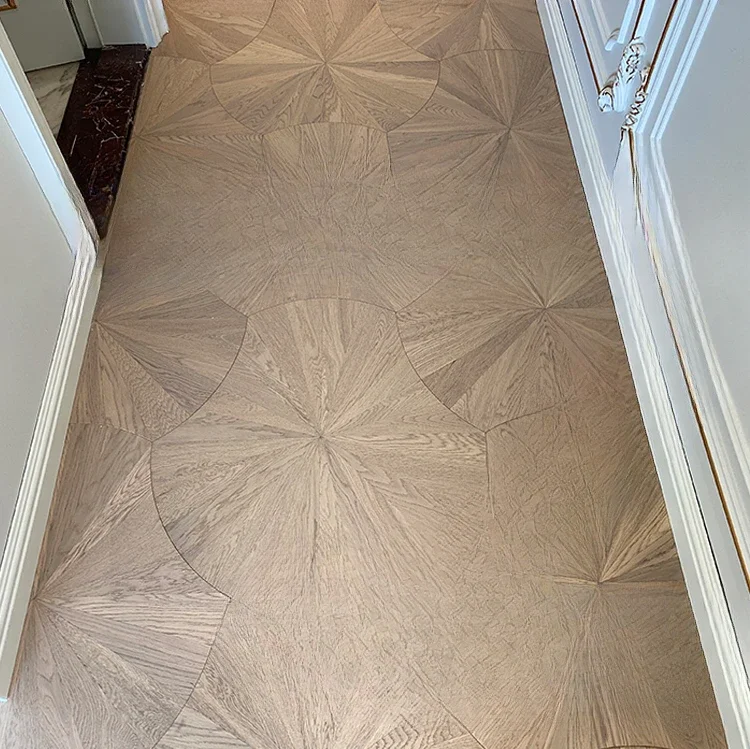 Черный ореховый дуб специальной формы лотос лист искусство паркет пол из массива