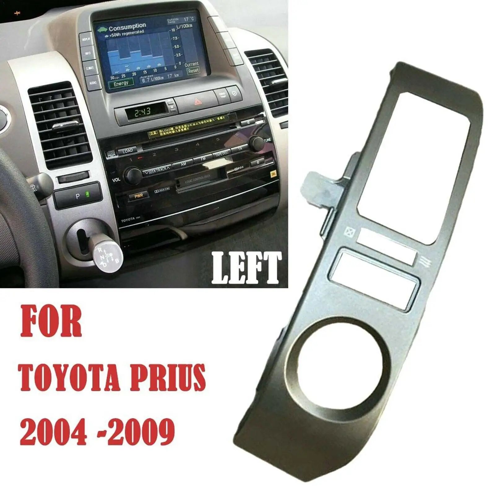 

1 PCS Front Left Center Inner Dashboard Ventilation Grille for Toyota Prius 2004-2009 Dash Air Vent Trim Panel Replacement