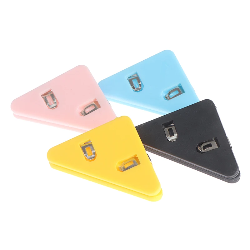 

5PCS PET Book Paper Corner Clip Binder Clips For Desk Storage Shelf Office Desktop Organizer Organization
