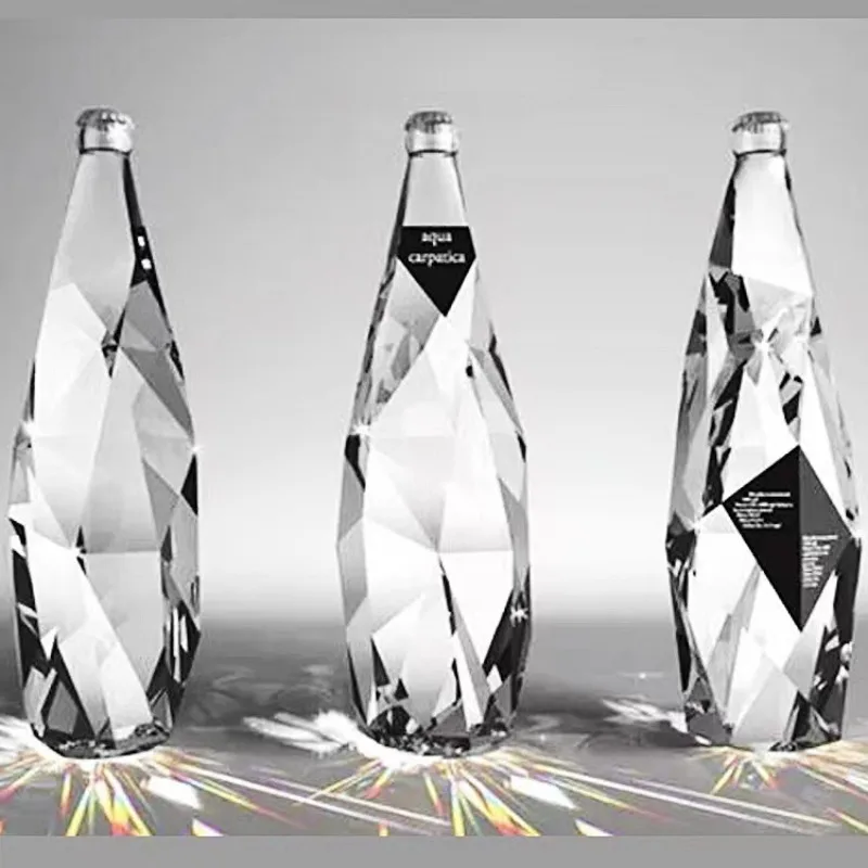 

New 330ml fruit wine glass bottle packaging empty bottle crystal white material glass mineral water bottle