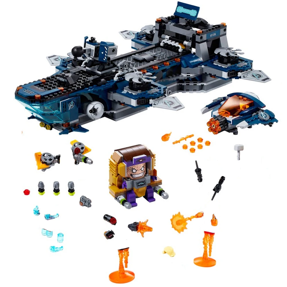 

Superheroes Avengers Helicarrier Iron Man Thor Black Widow Figure Building Blocks Classic Movie Model Kit Bricks Toys Kids Gifts