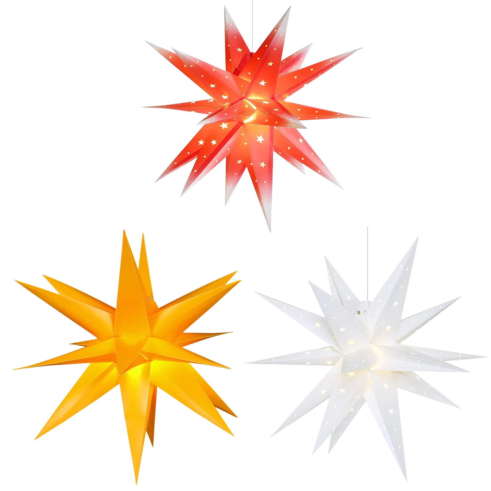 

Подвесной светильник в виде звезды, 18 остронаправленных люстры, работает от батарейки, для свадьбы, рождественской вечеринки