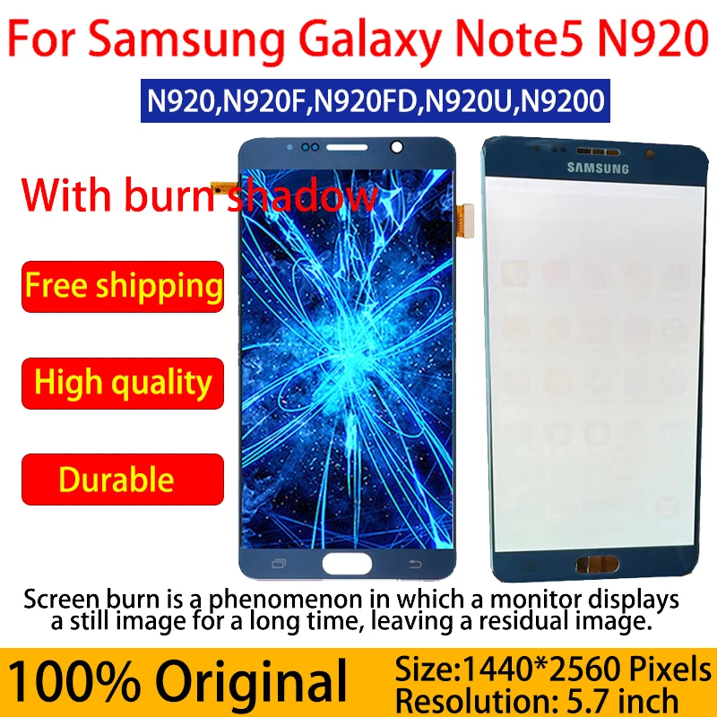ЖК-дисплей Super AMOLED для Samsung Galaxy Note 5 дисплей 7 дюйма Note5 N920F N920A N920T N920V сенсорный экран