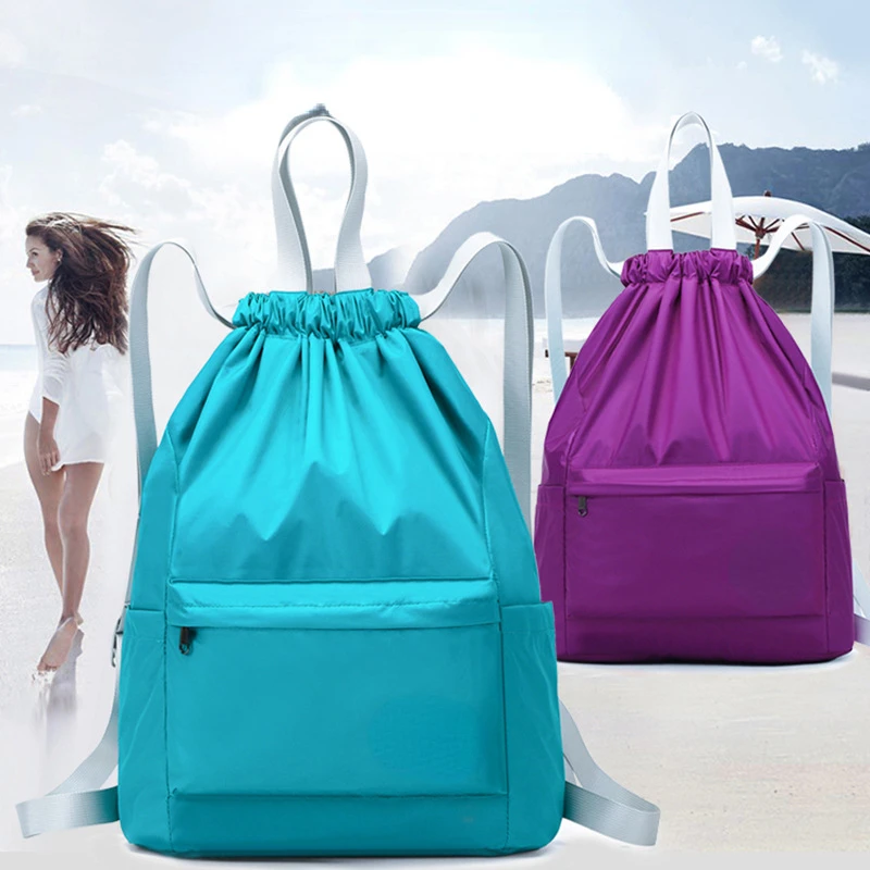 

2022 New Outdoor Leisure Fitness Pull Rope Backpack Female Mountaineering Sports Travel Bag