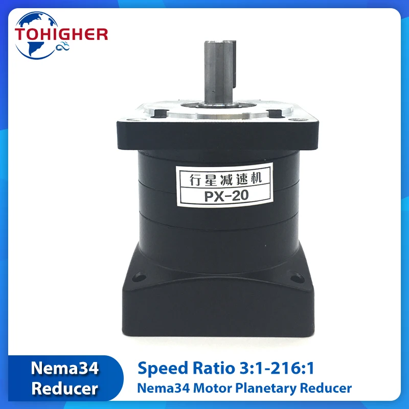 

Nema34 Motor Planetary Reducer Step-down gearbox 14/12.7mm Input 16mm/14mm Output for 86mm Flange Stepper Motor