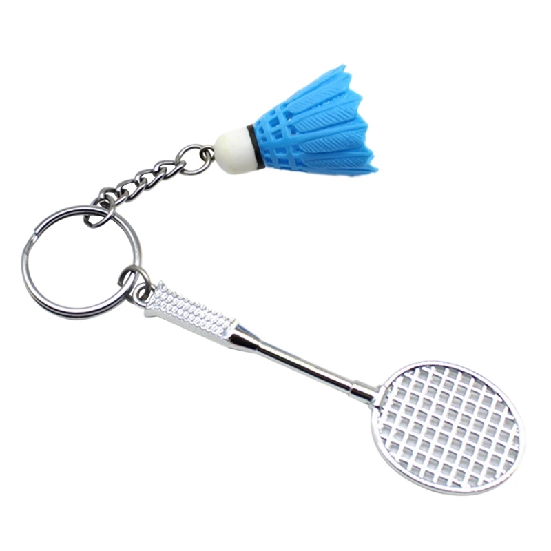 

F1FD Badminton Bat Keyring Creative Jewelry Keychain Badminton Key Chain Sports Gift