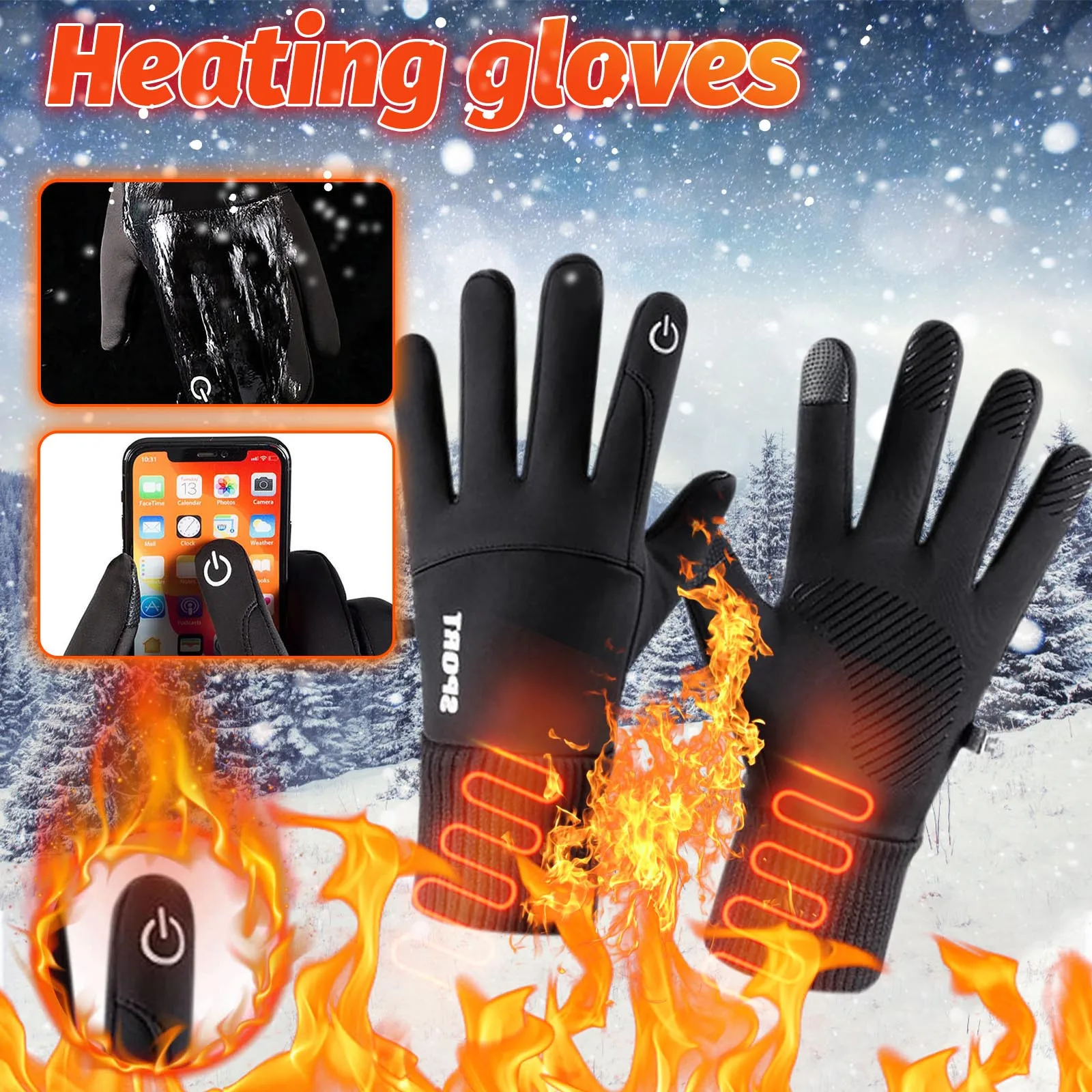 

Cold-proof Ski Gloves Waterproof Winter Gloves Cycling Fluff Warm Gloves For Touchscreen Cold Weather Windproof An-ti Slip