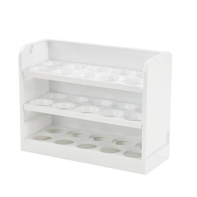 

D0AD Creative Flip Egg Box Household Refrigerator Eggs Storage Holder Kitchen Rack
