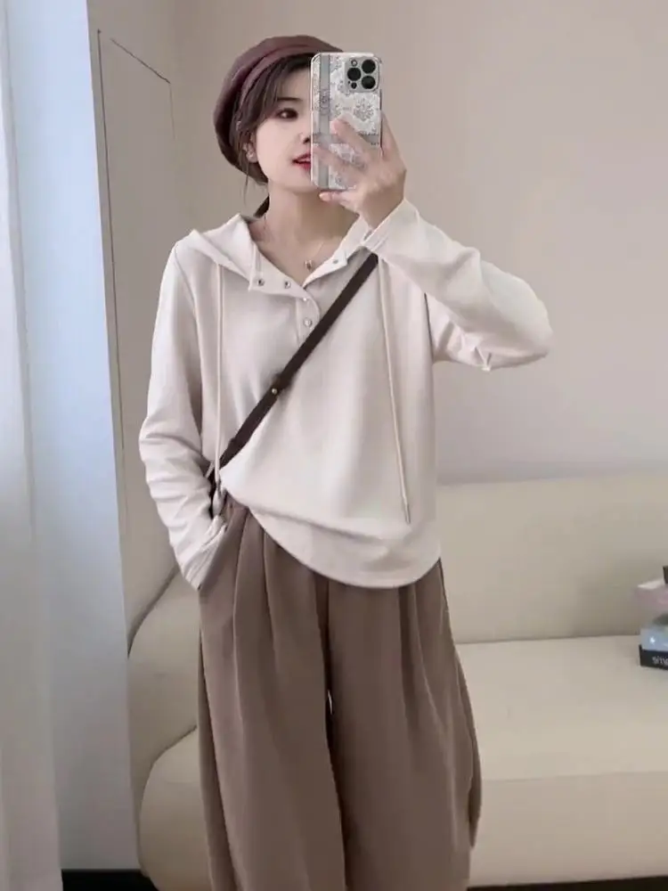 Модный нежный универсальный однотонный вязаный женский топ на осень 2024 новый