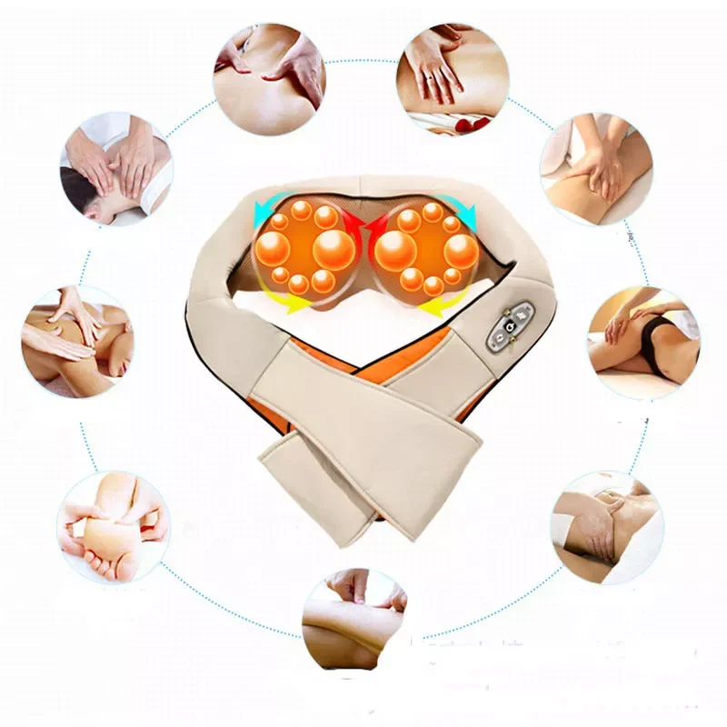 

NEW2022 spine Shiatsu Back Neck Shoulder Body muscle Massager neck Back Infrared Heated Kneading Car Home Massagem machine