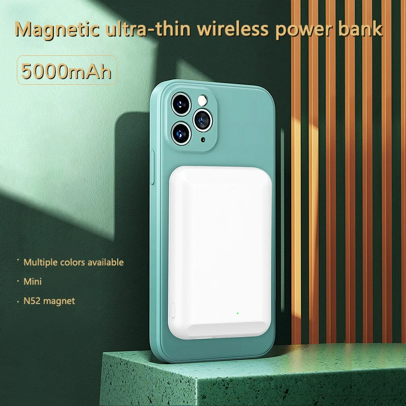 

Портативное магнитное беспроводное быстрое зарядное устройство, внешний аккумулятор для iPhone 13 12 11 Pro Max Mini Xiaomi, внешний дополнительный аккум...