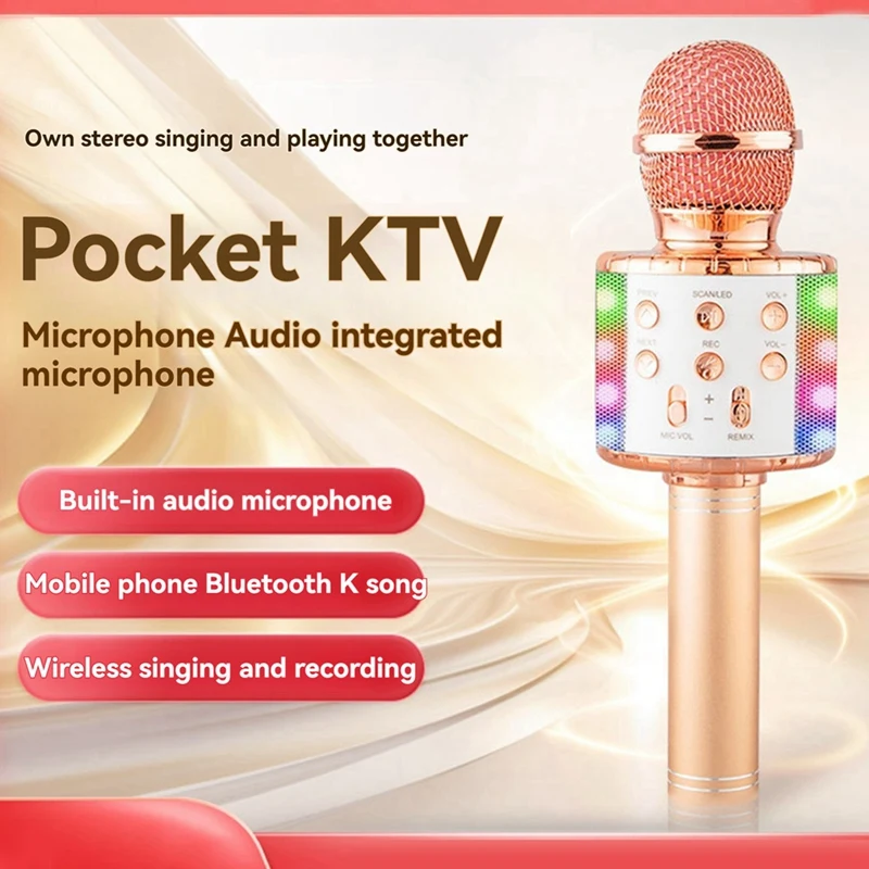 Беспроводной Bluetooth-микрофон K-Song с подсветкой |