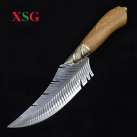 xsg butcher machete beautiful feather boning knife kitchen chef meat cleaver 6 inch hand forged viking knife with scabbard