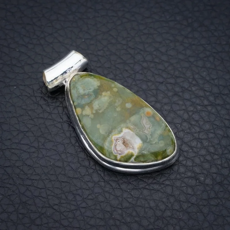 

StarGems Ocean Jasper Handmade 925 Sterling Silver Pendant 1.5" F4229