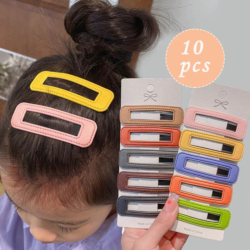 

CHIMERA 10Pcs Large Hairpins for Children Simple Frosted Rectangle Hollow-out Hairgrips Baby Bangs Headdress Hair Clips for Kids