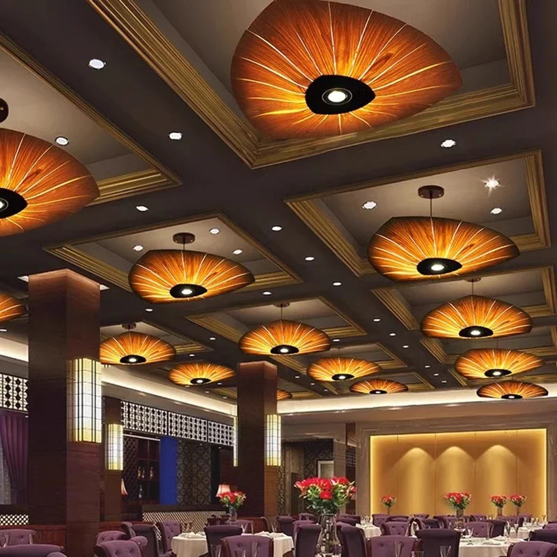 Японская ваби-саби люстра из древесной щепы ресторан выставочный зал украшение