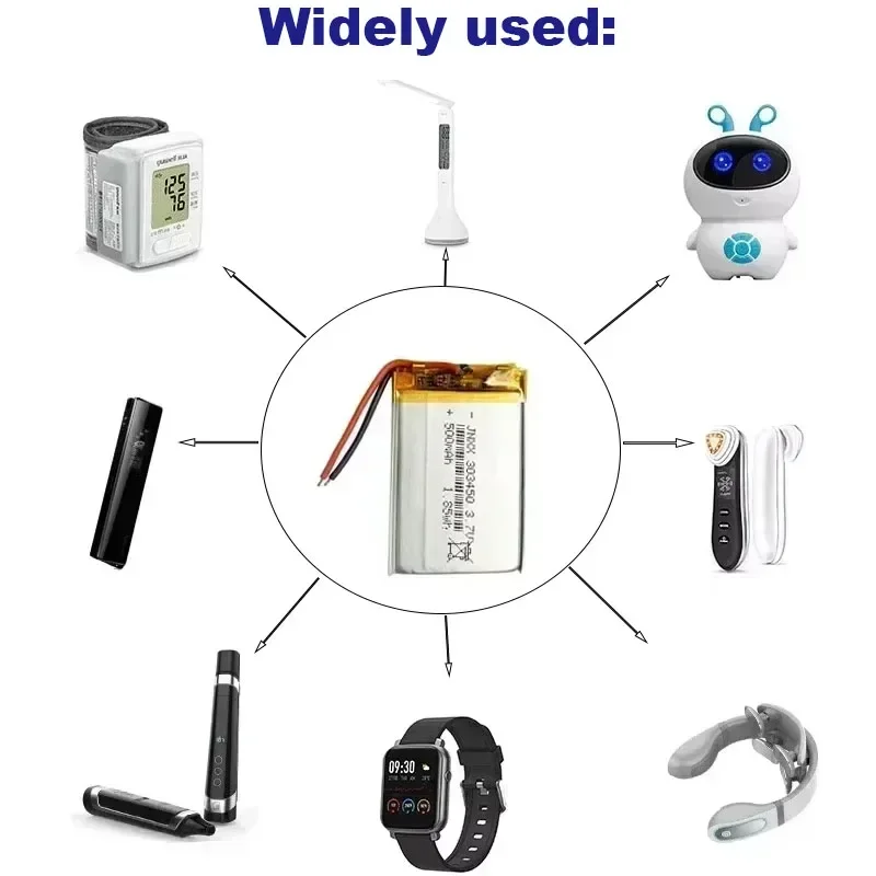 303450 Литий-полимерный аккумулятор 500 мАч 3 7 В аккумуляторная батарея для вождения