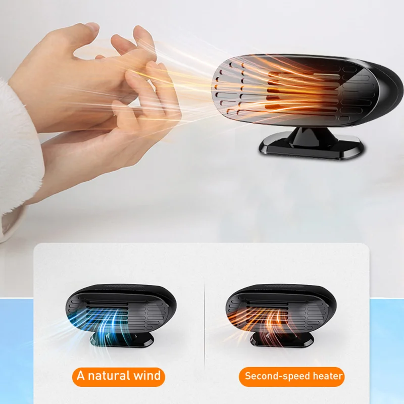 

12V 150W Mini Car Heater Air Cooler 360 Degree Rotatable Fan Defrost Mist Eliminator Winter Car Heater for Vans Truck Car