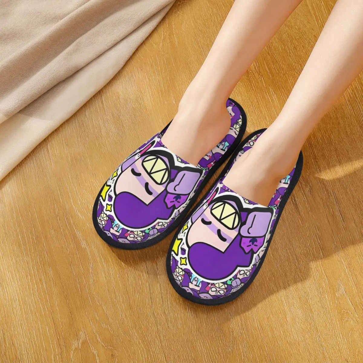 Зимние домашние тапочки Brawll Emz Spike Squeak мягкие меховые шлепанцы с героями