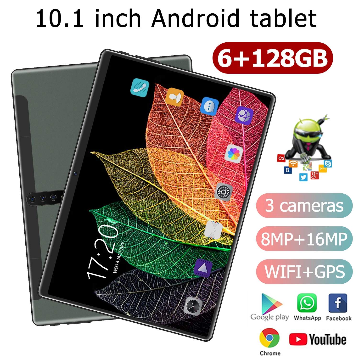 

Tablet PC Android 8.1 8800mAh 18T 10.1inch 4G Network WIFI Tablette 128GB ROM Study Office GPS Global Version Laptop Google Play