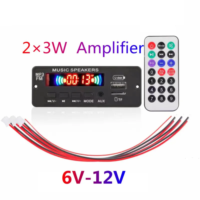 

12V Bluetooth Amplifier Board 2*3W High Power Car AMP Digital Stereo Audio Sound Subwoofer Speaker BTL Amplifiers