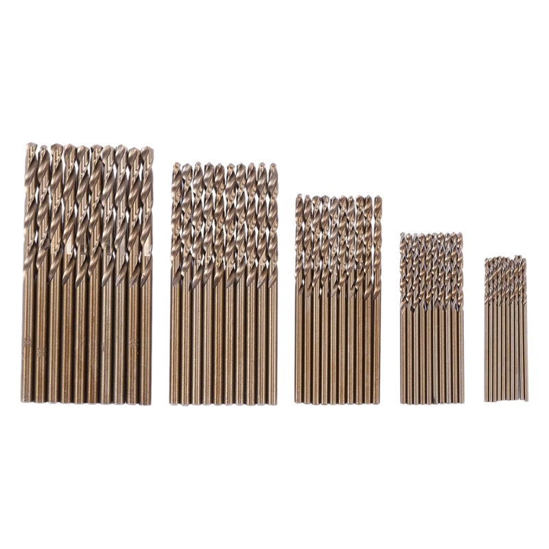 

50Pcs Drillforce Tools M35 Cobalt Drill Bit Set,Hss-Co Drill Set 1-3Mm,For Drilling On Hardened Steel, Cast Iron&Stainless Steel