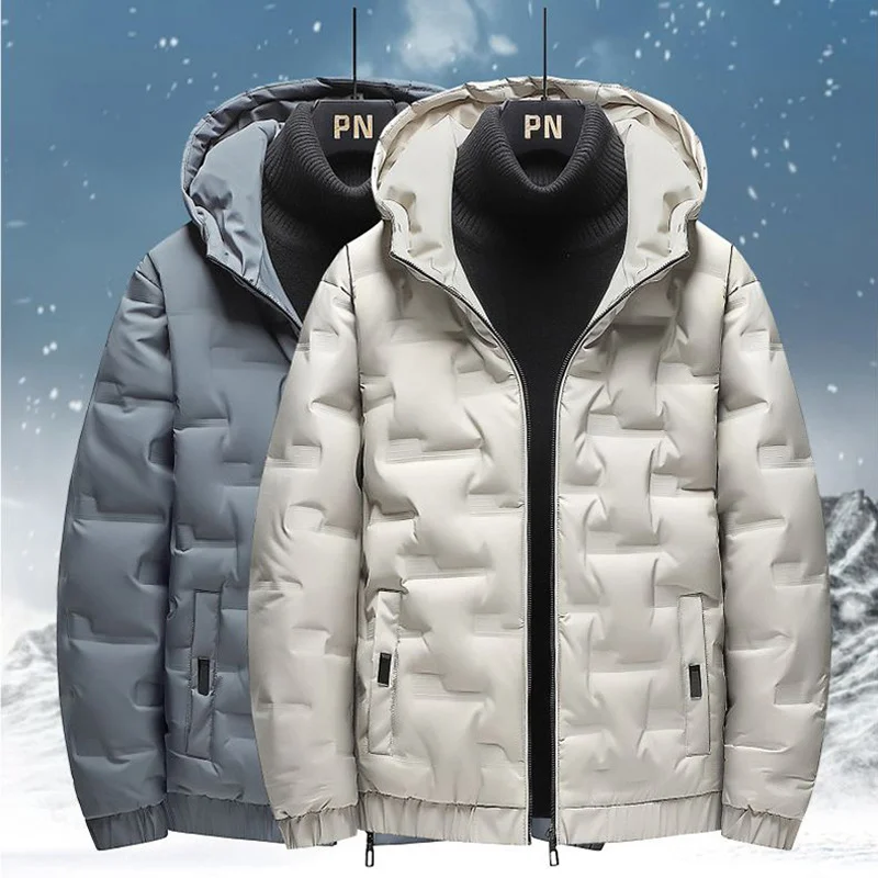 Winter Parkas Men Thick Jackets Fashion Casual Solid Color Parka Warm Padded Jacket Coats Male Outdoor Outerwear