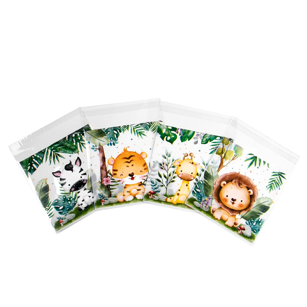 100 шт. одноразовые подарочные пакеты в виде животных