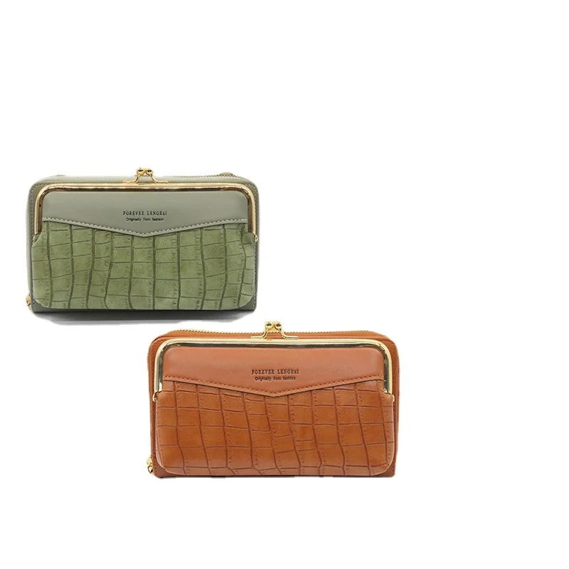 

Women's Cross-Body Bag Korean Style Stone Pattern Wallet Zipper Change Mobile Phone Bag