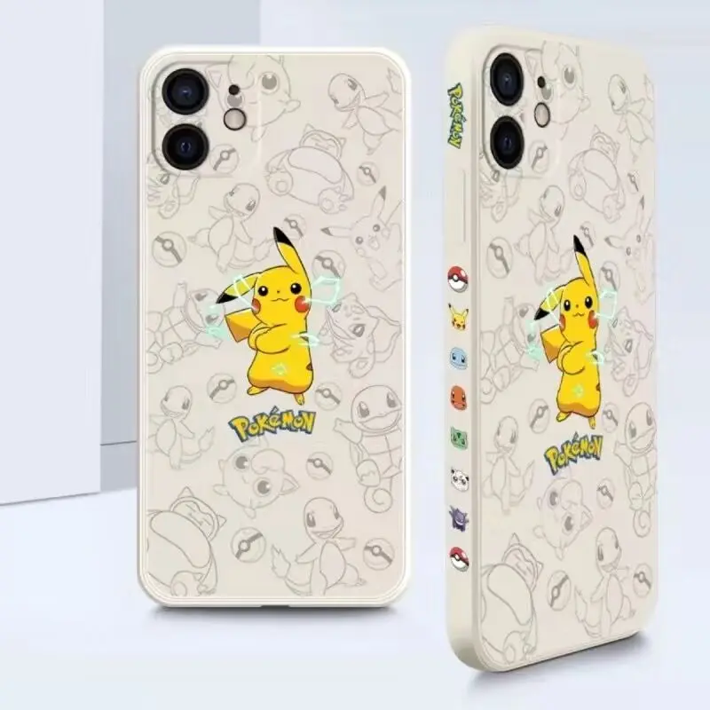 

Pokémon Pikachu Duck Anime Phone Cases For iPhone 13 12 11 Pro Max Mini XR XS MAX 8 X 7 SE 2020 Back Cover