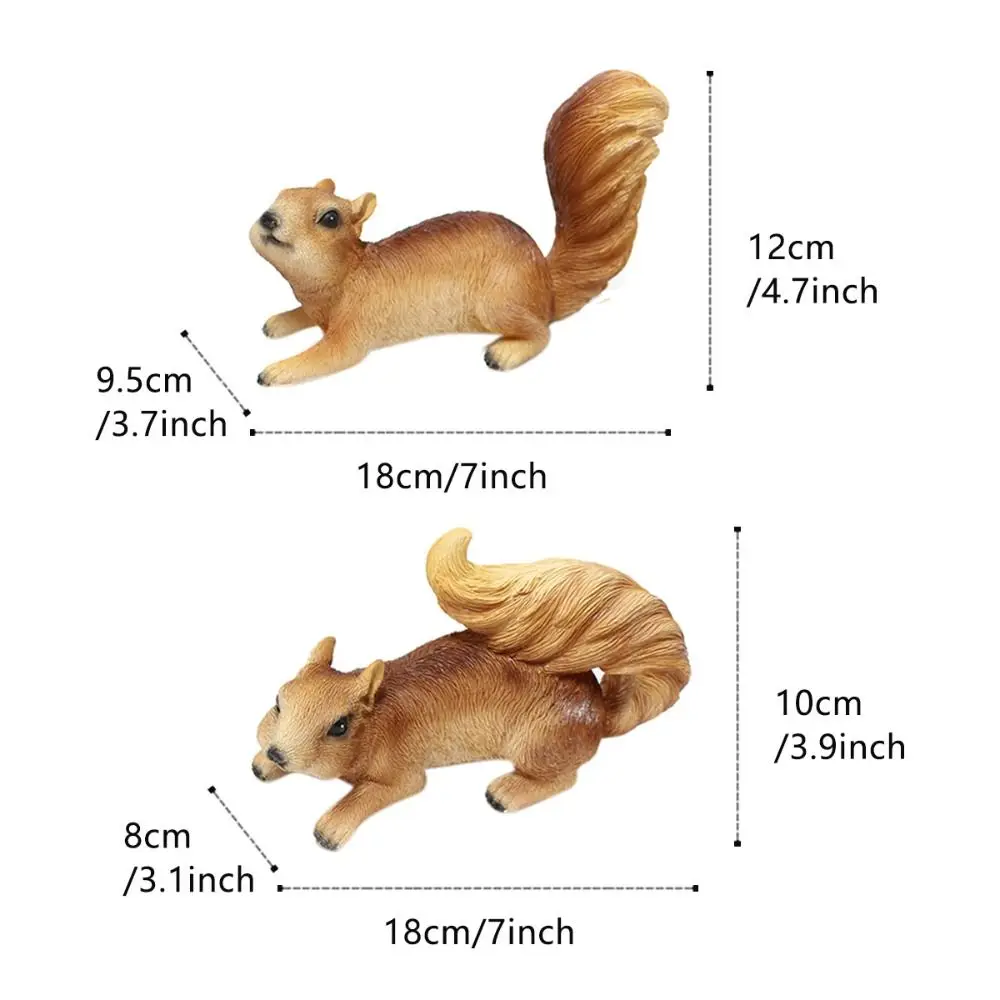 2 шт. подвесные статуи белки из смолы милые водонепроницаемые миниатюрные