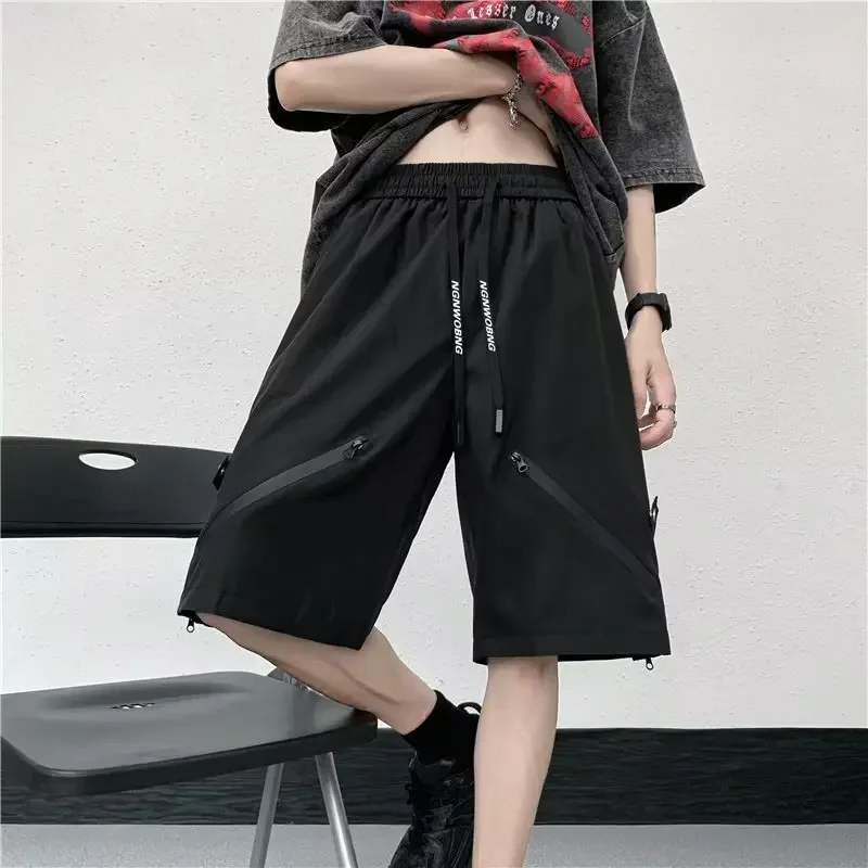 Брюки-карго мужские прямые модные повседневные свободные штаны пять минут