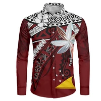 spring autumn loose shirt men prined clothes long sleeve button plus size polynesia oversize men shirt masculina streetwear red