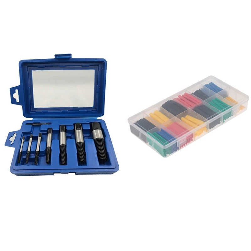 

280Pcs Heat Shrink Tubing 2:1 Wire Electrical Sleeving With 8PCS Damaged Screw Broken Bolt Water Pipe Remover Set
