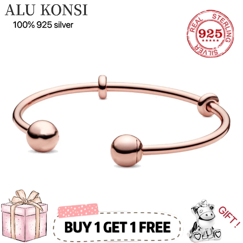 

Hot Sale 100% Real 925 Sterling Silver pan Bracelet for Women Fit Original Design snake Charms Bangle DIY high quality Jewelry